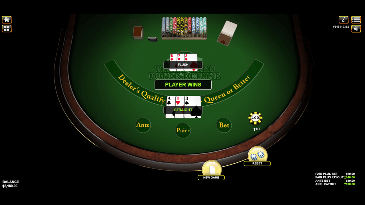 Three Card Poker Deluxe Online-Spielautomat